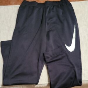 Nike Kids Black Sweatpants with Silver Swoosh